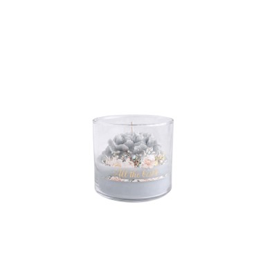 Vela Copo Vidro Peonia 10X9cm
