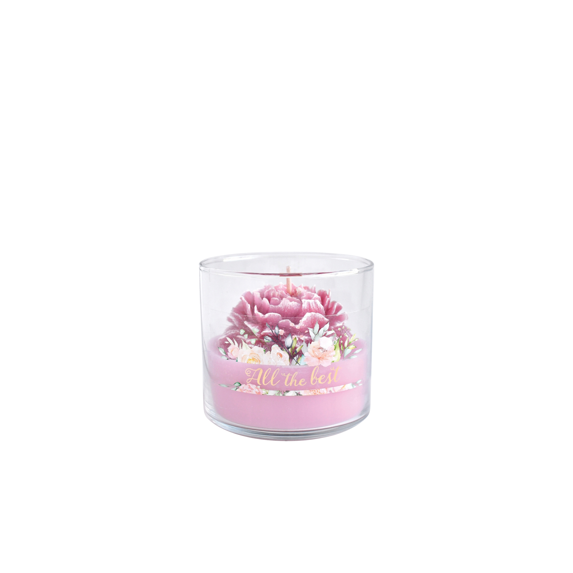 Vela Copo Vidro Peonia 10X9cm