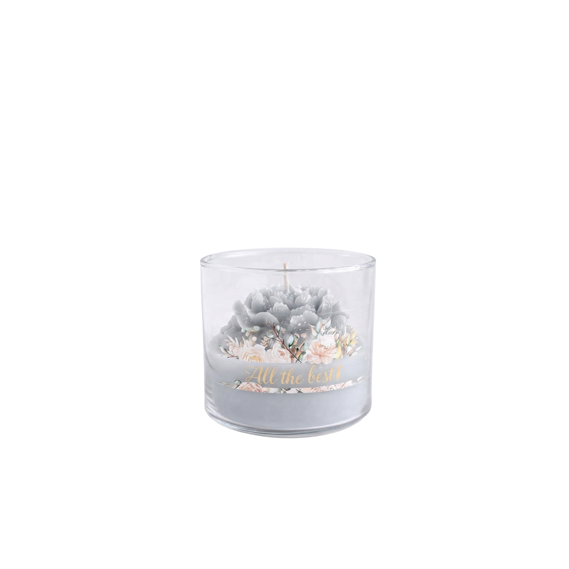 Vela Copo Vidro Peonia 10X9cm