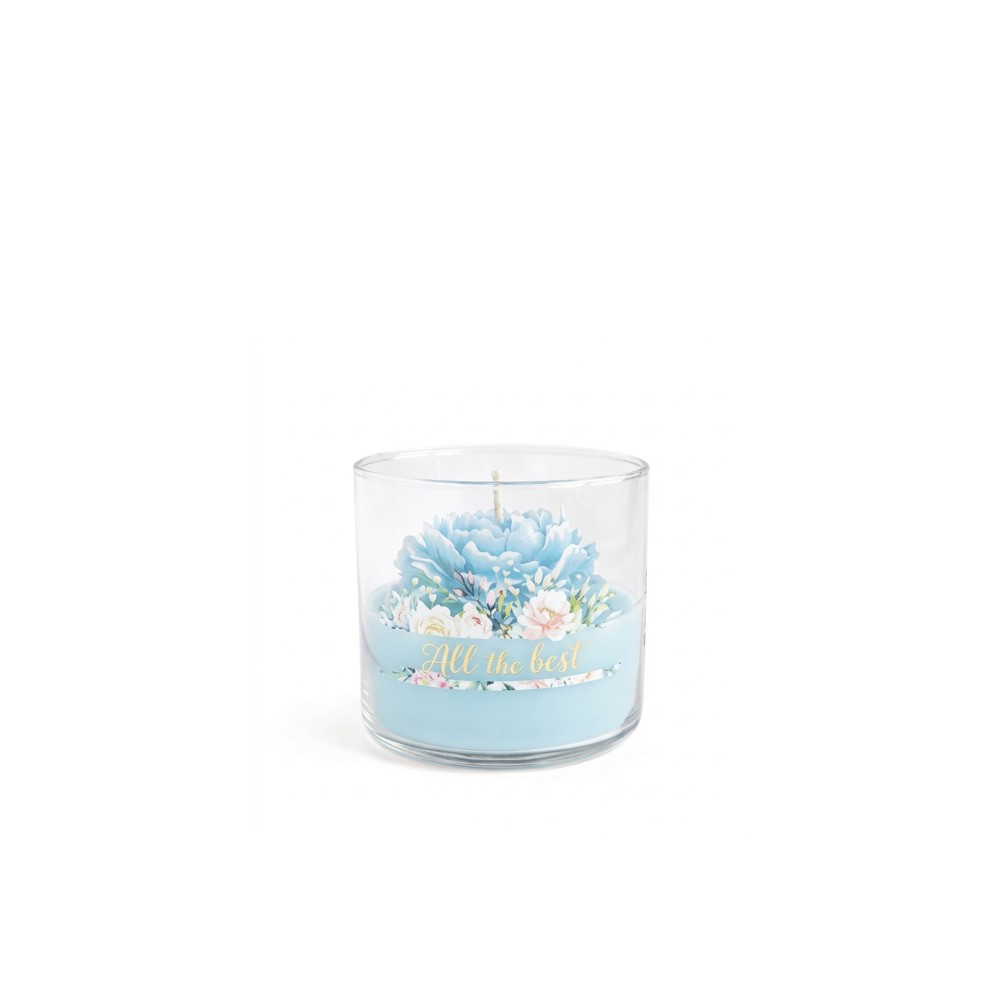 Vela Copo Vidro Peonia 10X9cm