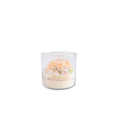 Vela Copo Vidro Peonia 10X9cm