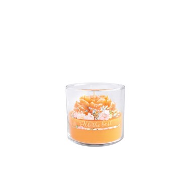 Vela Copo Vidro Peonia 10X9cm