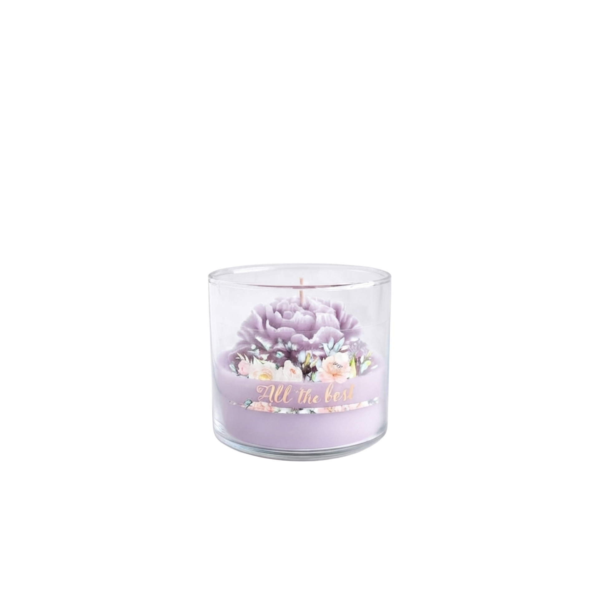 Vela Copo Vidro Peonia 10X9cm