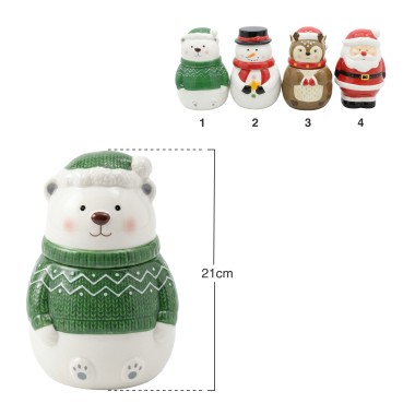Frasco Hermético Boneco Natal Sortido 21cm