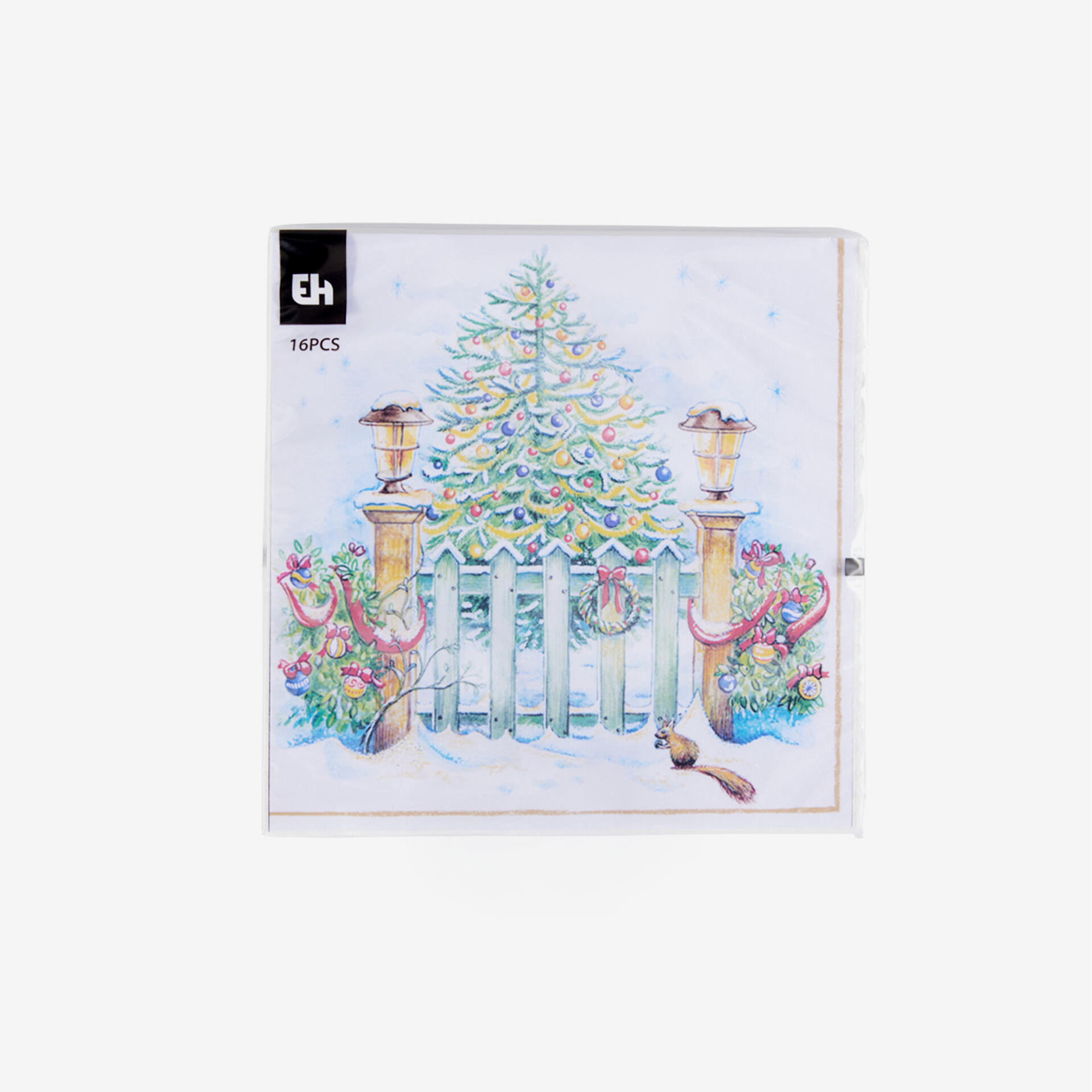 Guardanapo Natal Paisagem Neve Sortido 33X33cm Pack 16