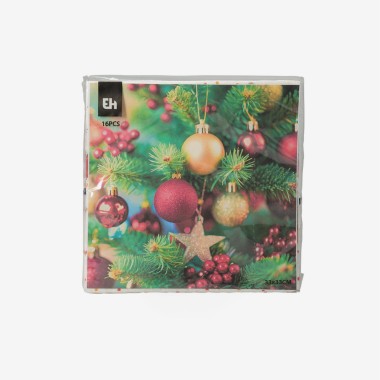 Guardanapo Natal Velas Sortido 33X33cm Pack 16