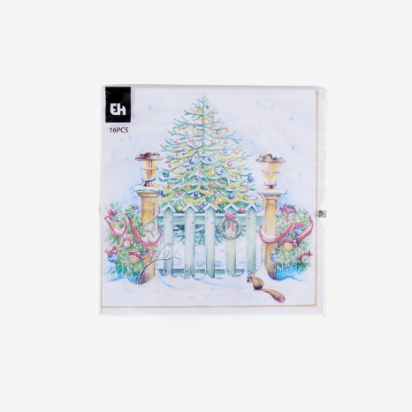 Guardanapo Natal Paisagem Neve Sortido 33X33cm Pack 16 - Image product