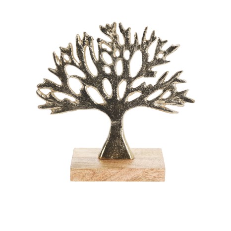 Árvore Alumínio Base Madeira Dourado 24cm - Image product