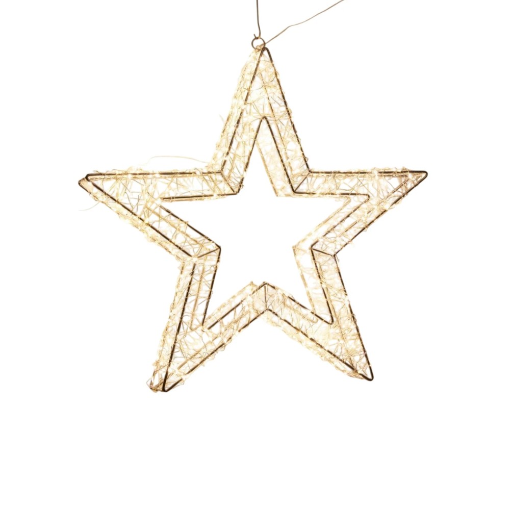 Estrela Natal Metal Prateado 720 Led 50cm