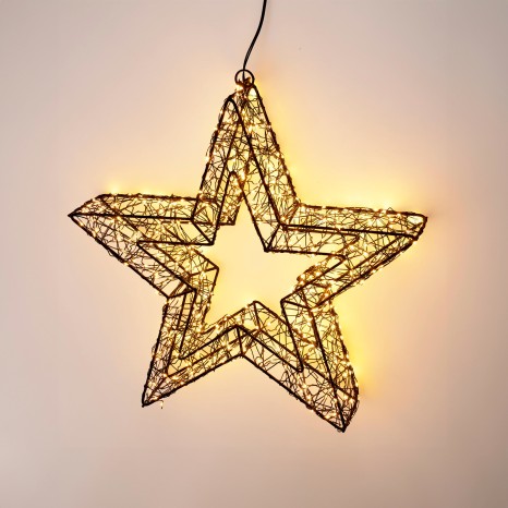 Estrela Natal Metal Preto com Led 38cm - Image product