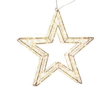 Estrela Natal Metal Prateado 720 Led 50cm