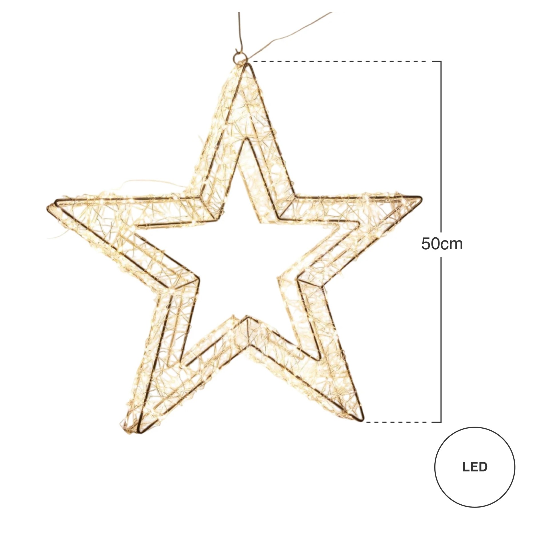 Estrela Natal Metal Prateado 720 Led 50cm