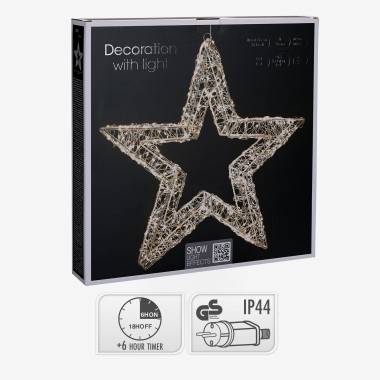 Estrela Natal Metal Prateado 720 Led 50cm
