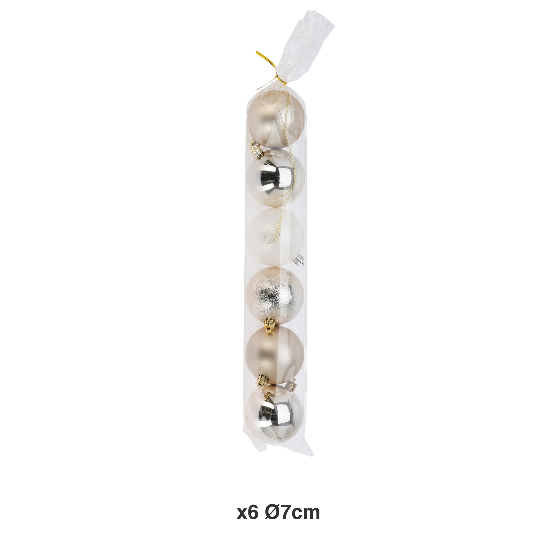 Bola Natal Bege Ø7cm Pack 6