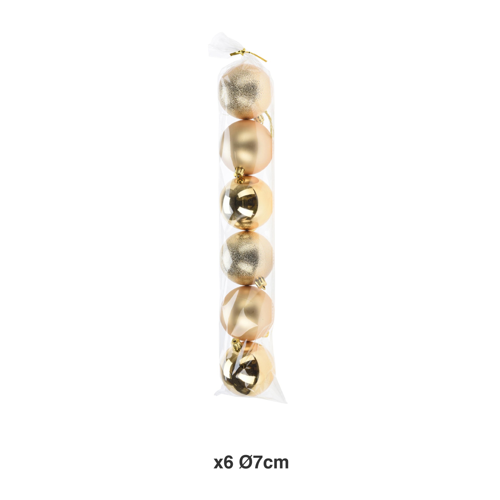 Bola Natal Dourado Ø7cm Pack 6