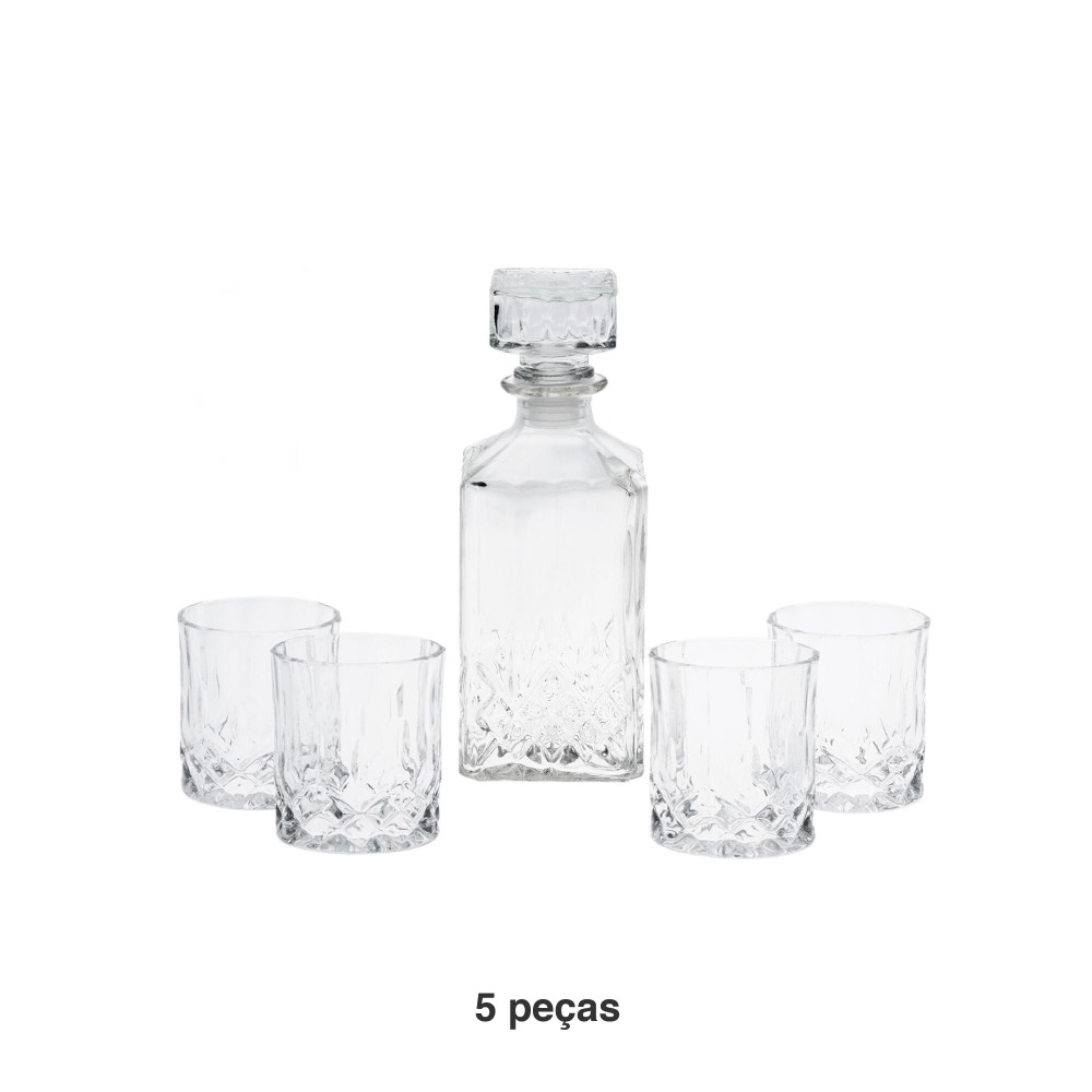 Conjunto Decanter + 4 Copos Vidro