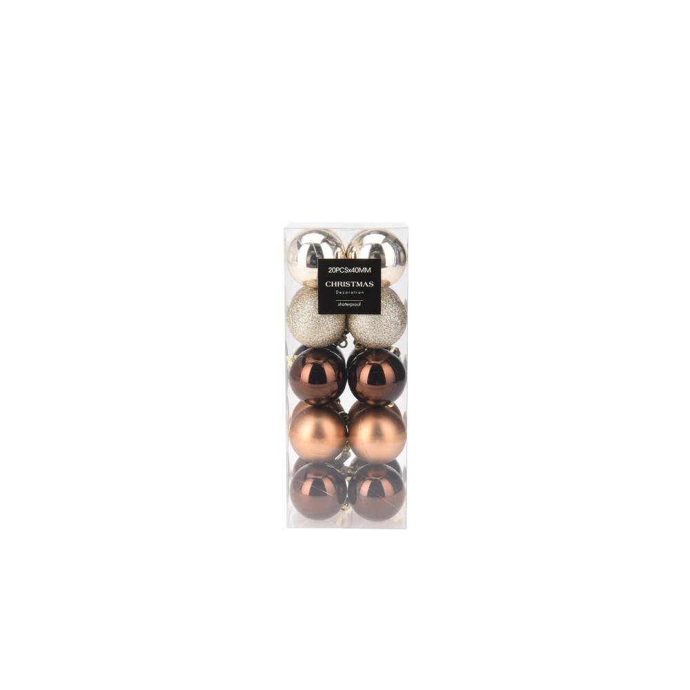 Bola Natal Ambar �4cm Pack 20