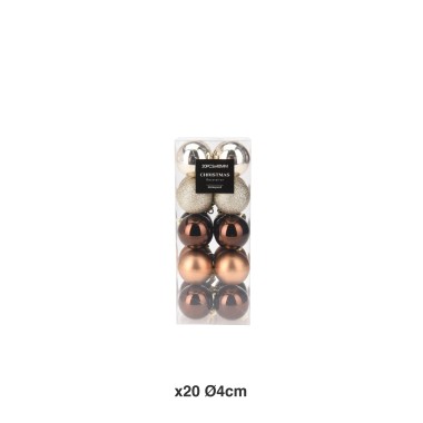 Bola Natal Ambar �4cm Pack 20