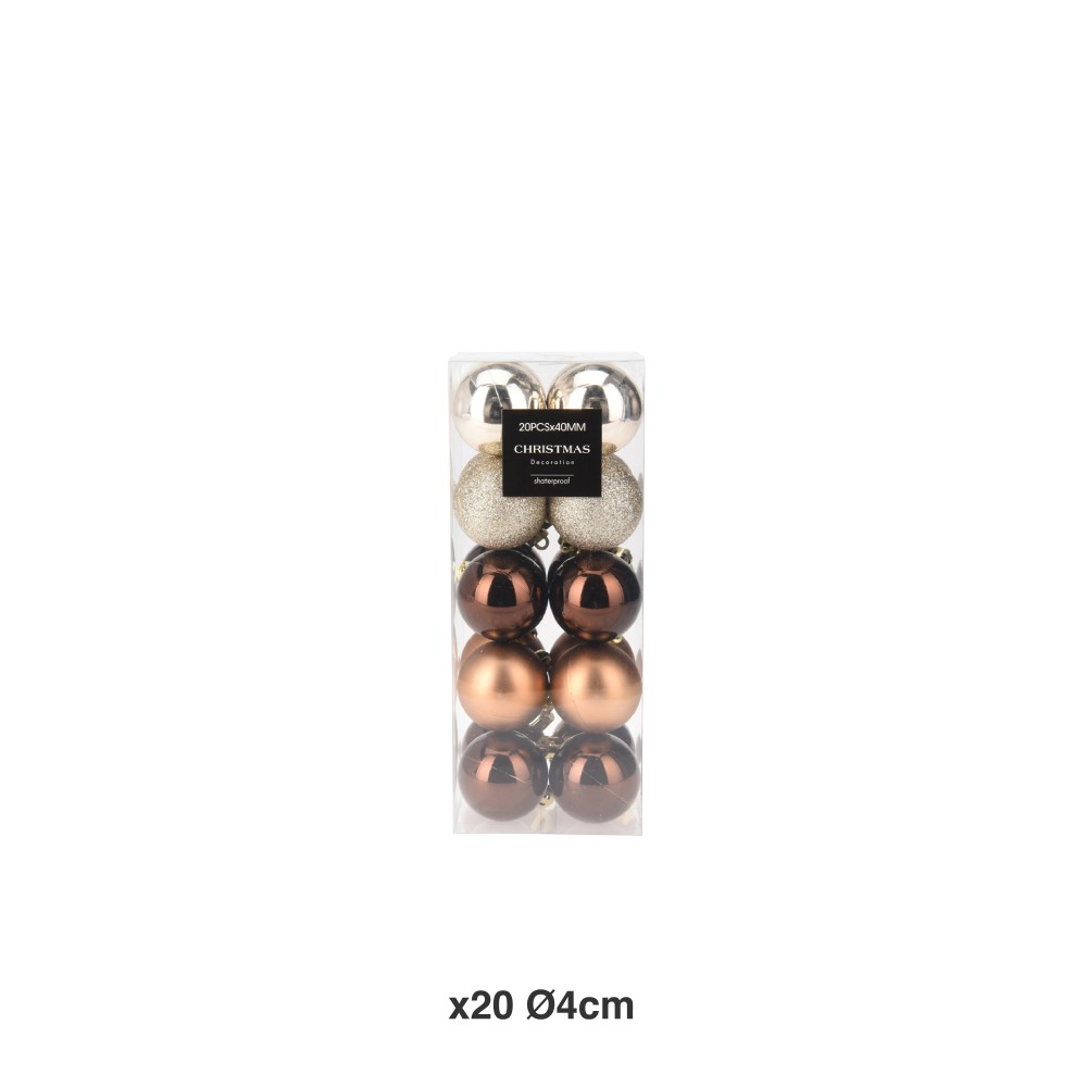 Bola Natal Ambar �4cm Pack 20