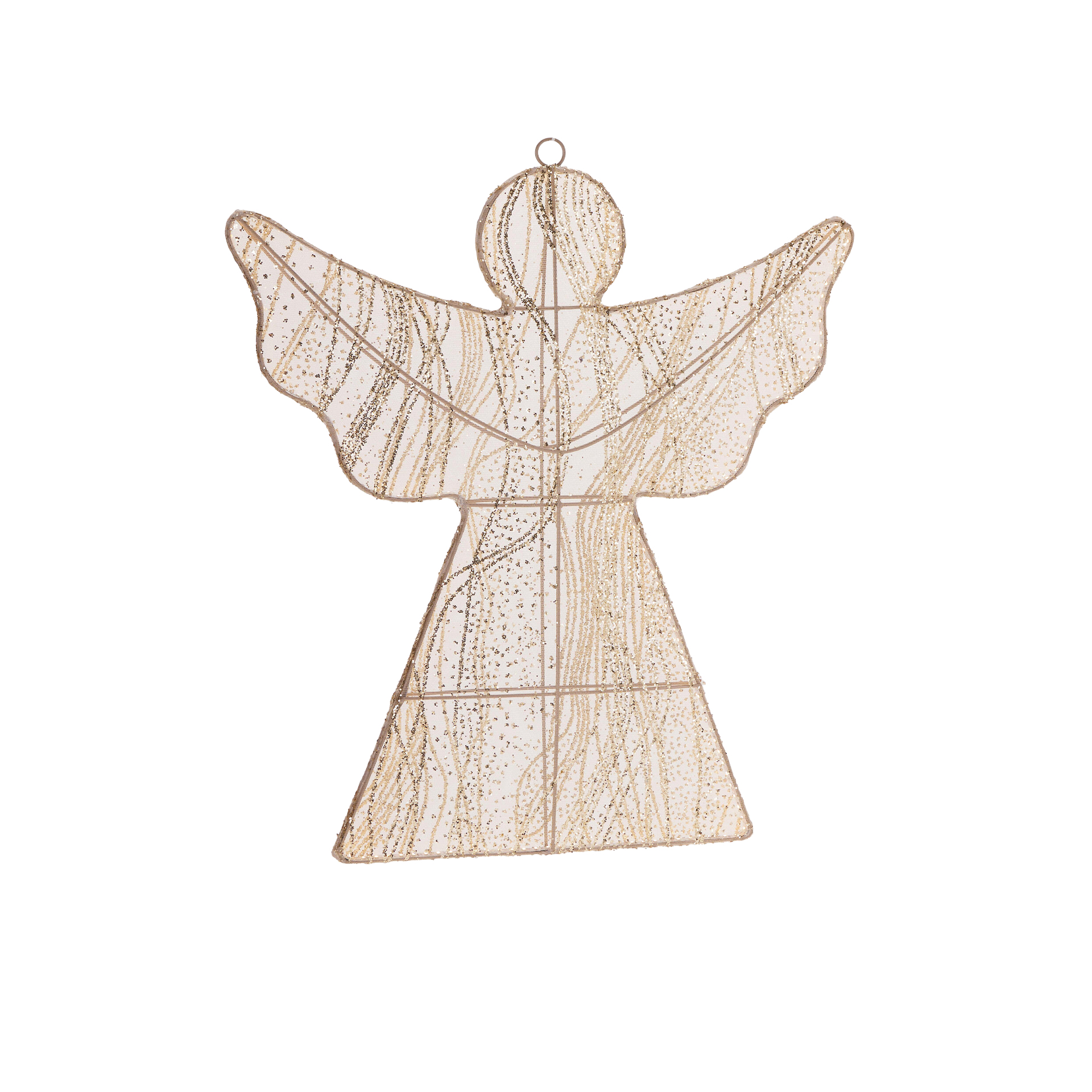Anjo Metal com Led Dourado 48cm