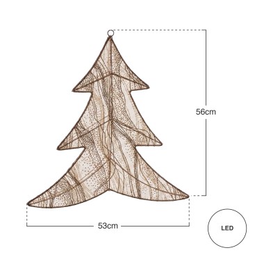 Árvore Natal com 260 Led Dourado 53X56cm