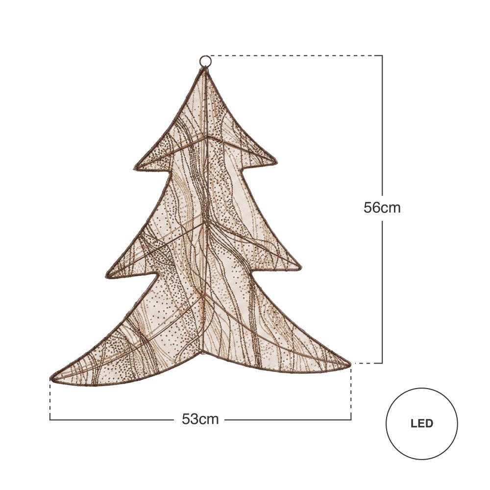 Árvore Natal com 260 Led Dourado 53X56cm
