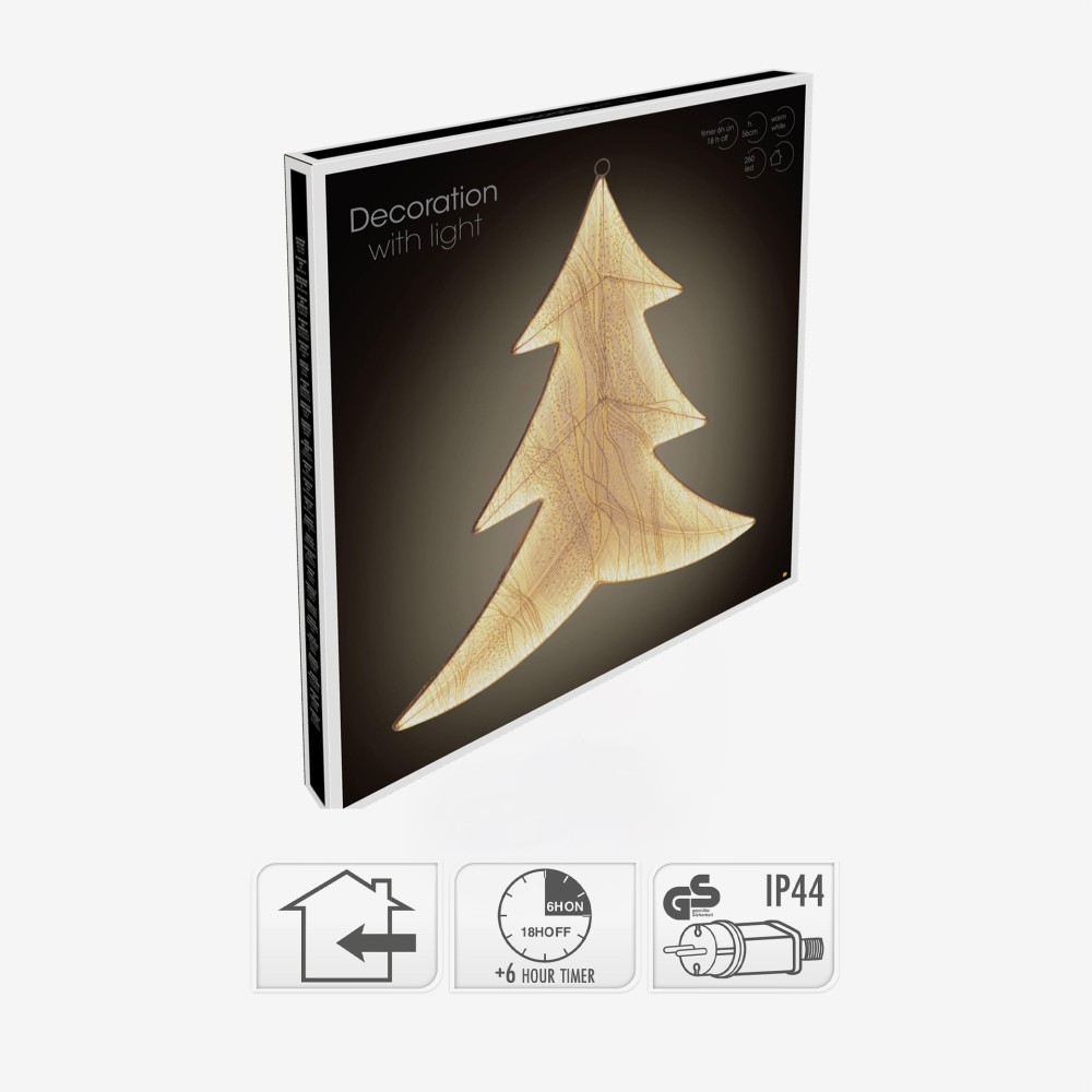 Árvore Natal com 260 Led Dourado 53X56cm