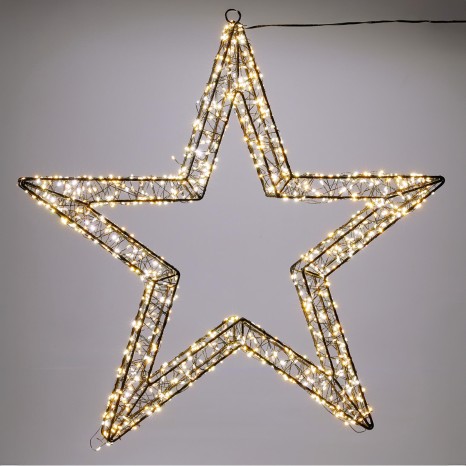 Estrela Natal Metal Preto com Led 76cm - Image product