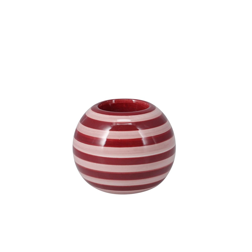 Castiçal Sortido Branco/Vermelho 8X8X7cm
