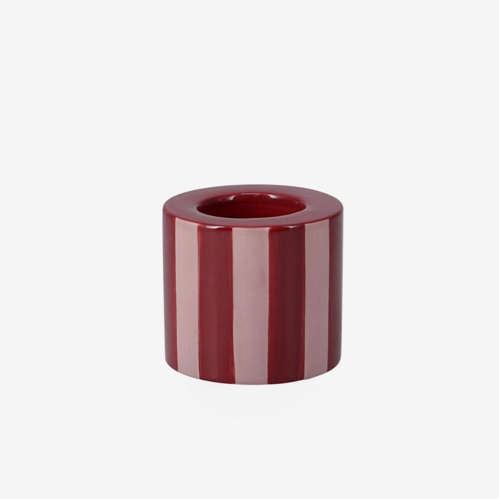 Castiçal Sortido Branco/Vermelho 8X8X7cm