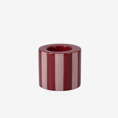 Castiçal Sortido Branco/Vermelho 8X8X7cm