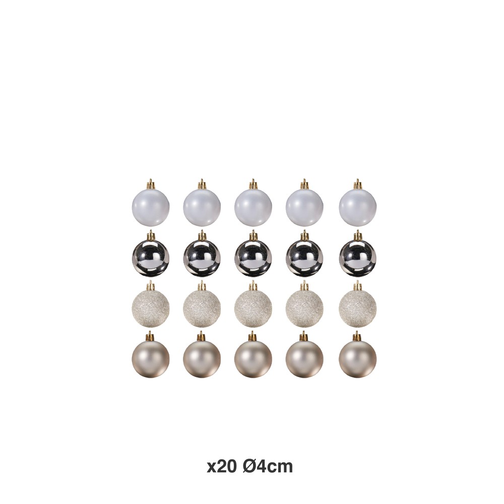 Bola Natal Bege �4cm Pack 20