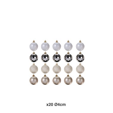 Bola Natal Bege �4cm Pack 20