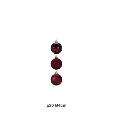 Bola Natal Vermelho Ø4cm Pack 20