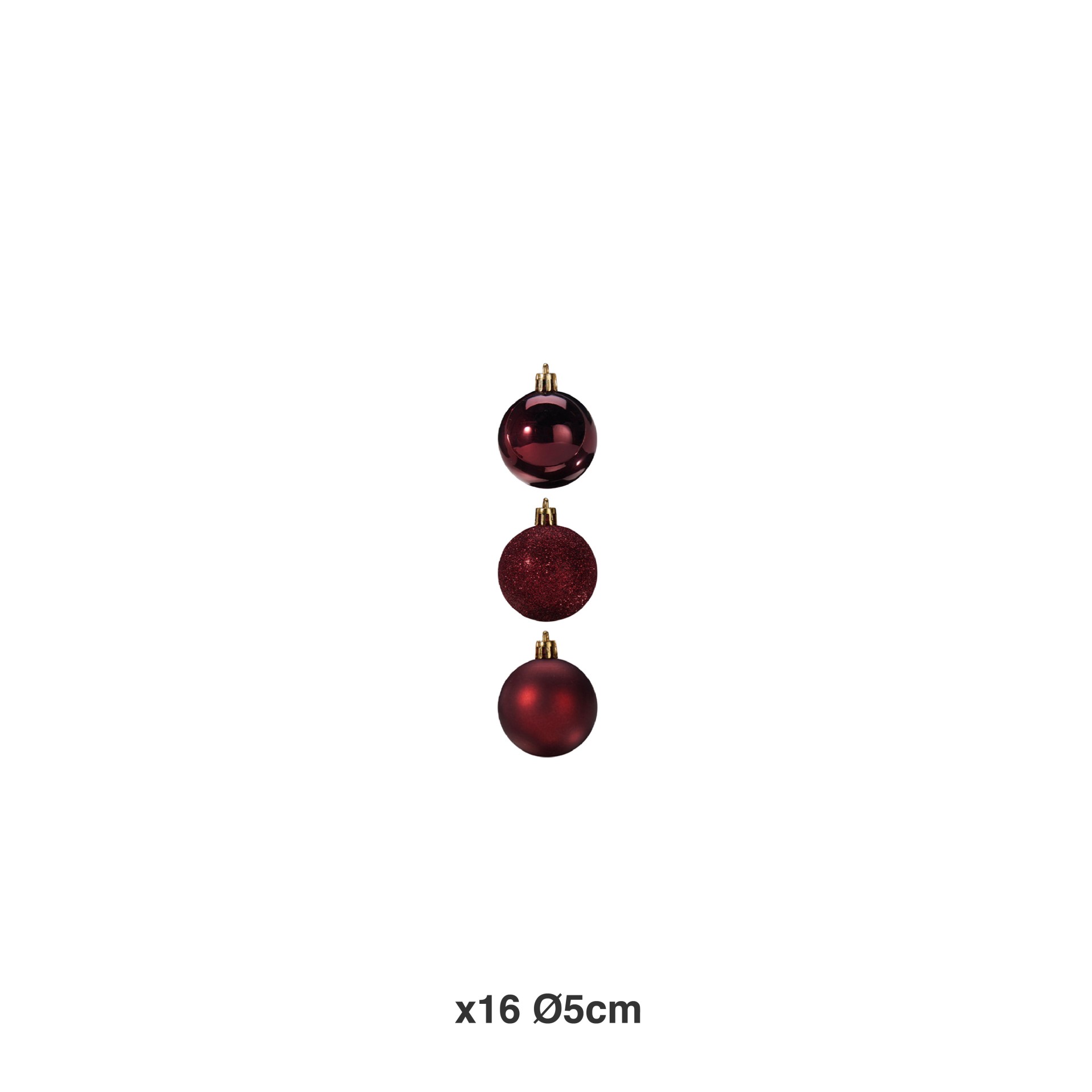 Bola Natal Vermelho Ø5cm Pack 16