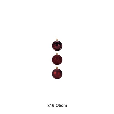 Bola Natal Vermelho �5cm Pack 16