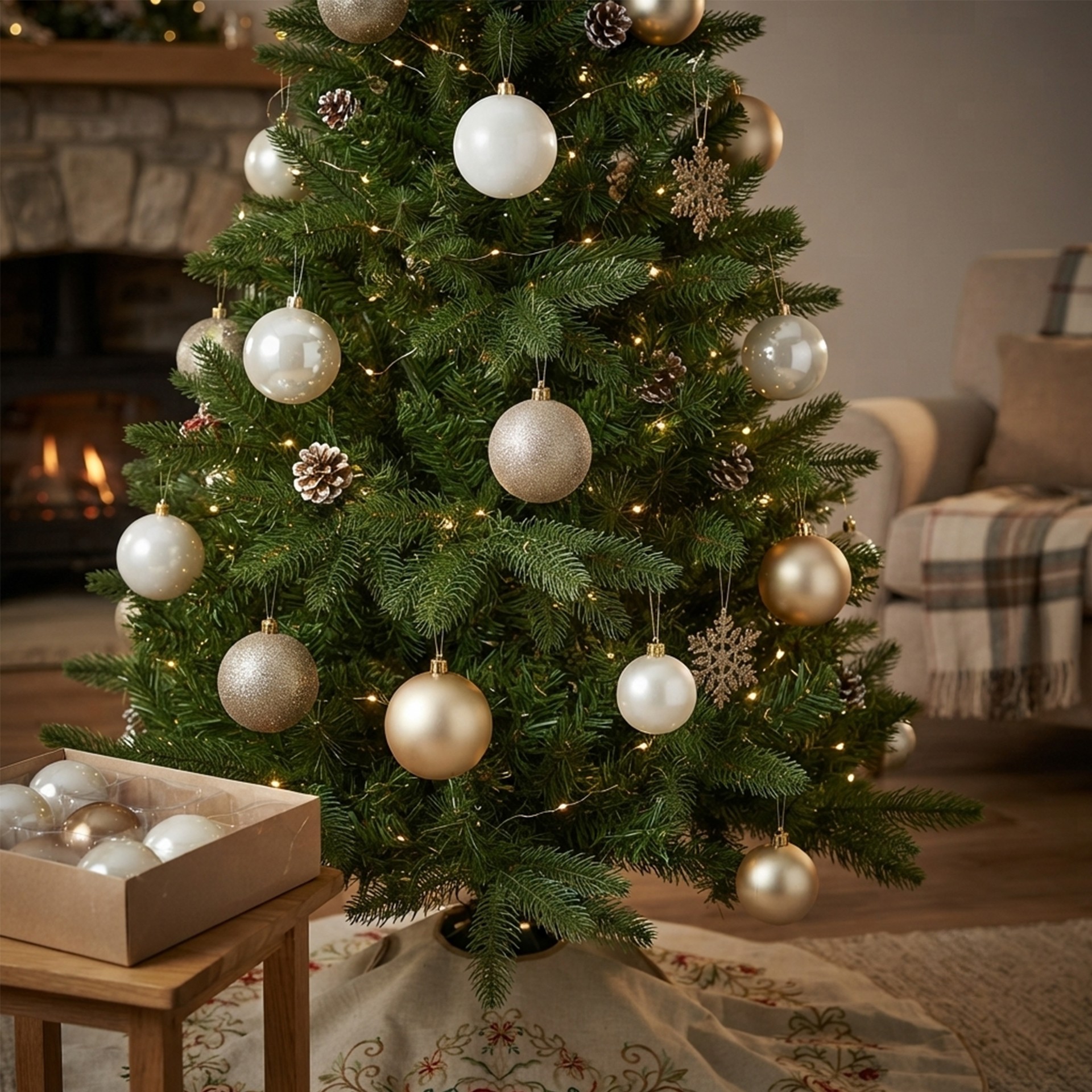 Bola Natal Bege Ø8cm Pack 6