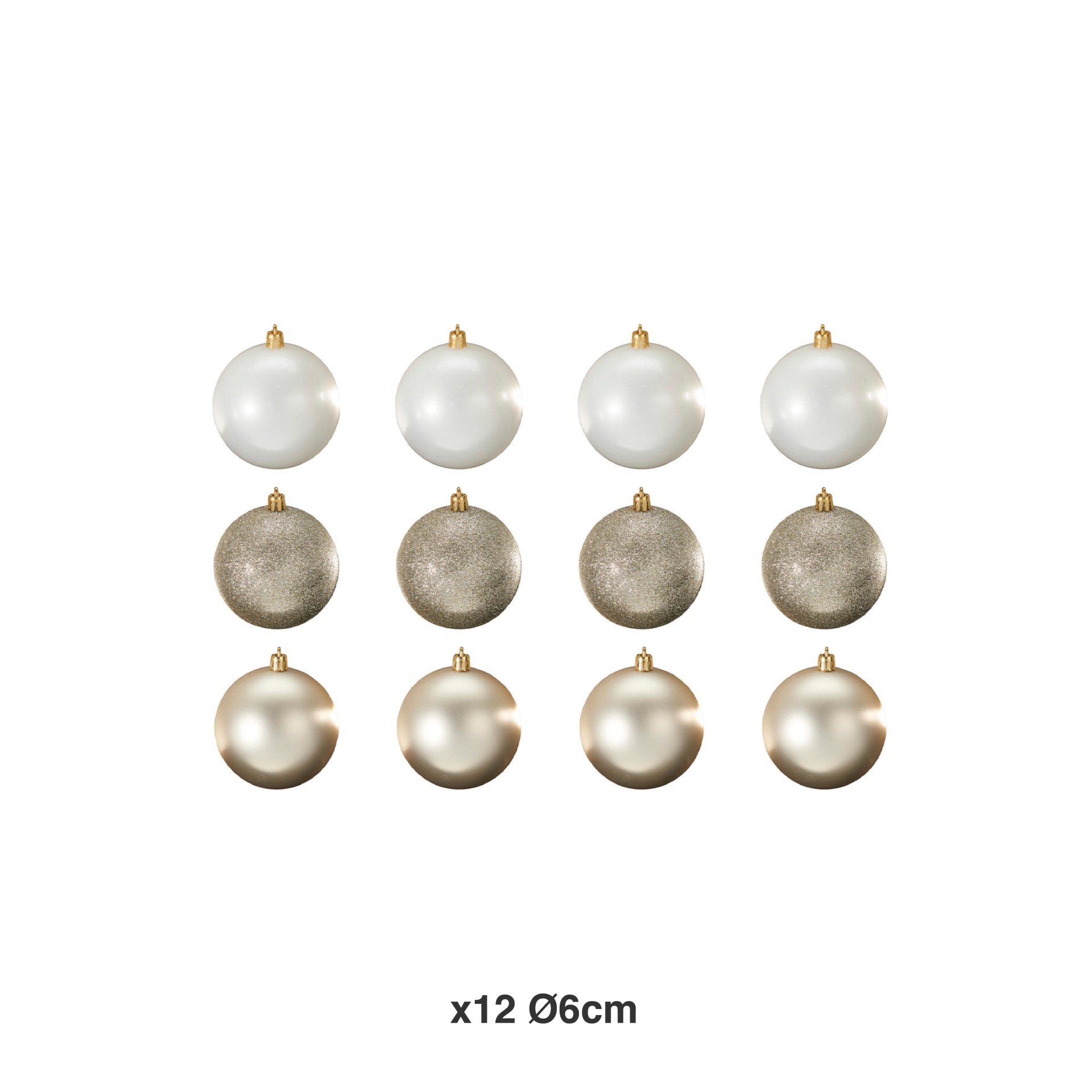 Bola Natal Bege Ø6cm Pack 12