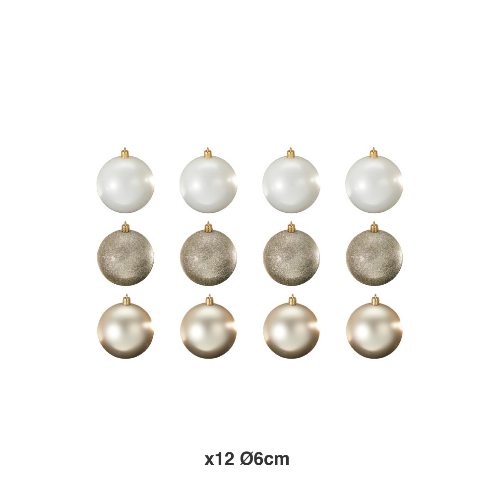 Bola Natal Bege Ø6cm Pack 12
