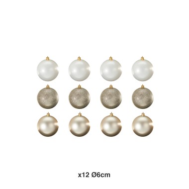 Bola Natal Bege Ø6cm Pack 12