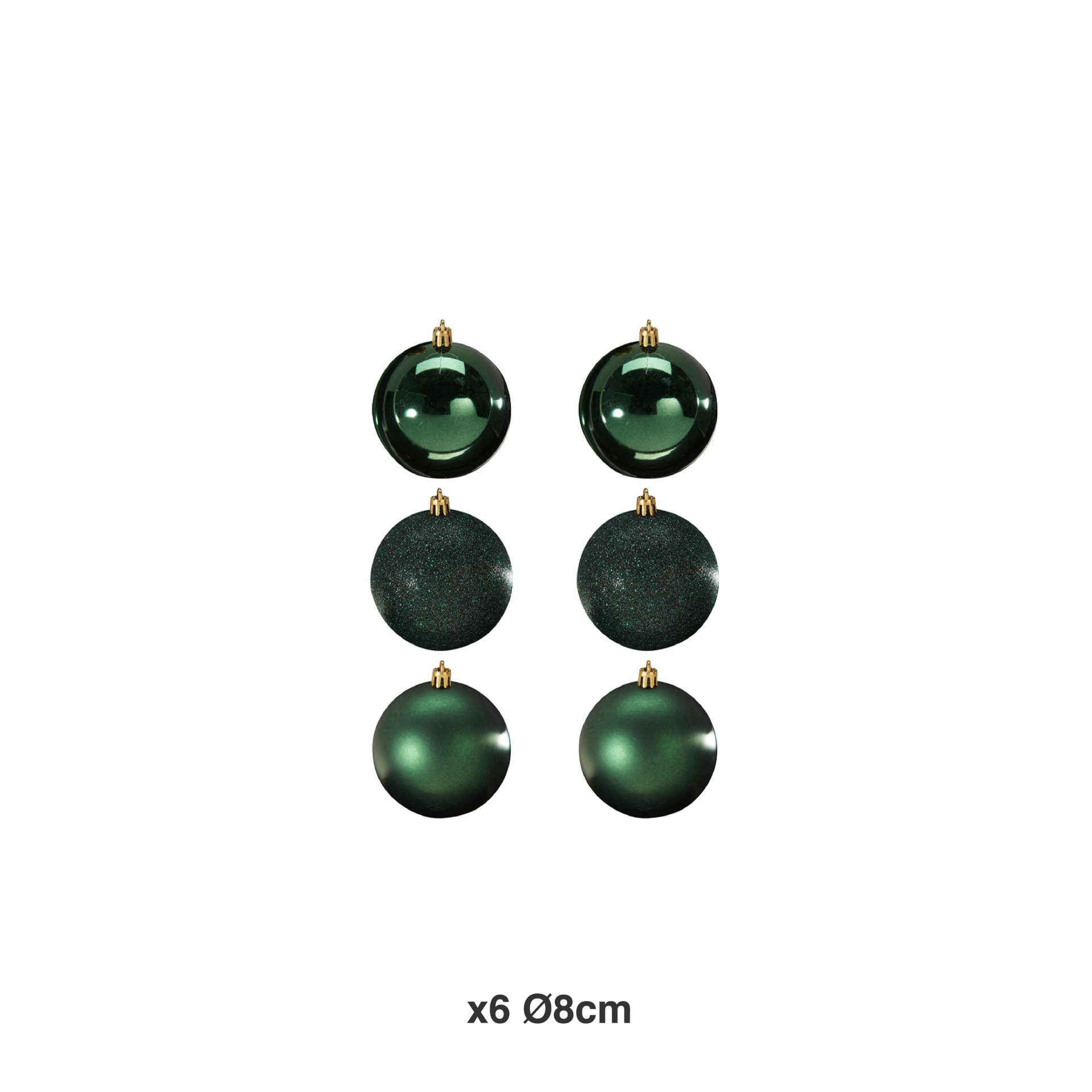 Bola Natal Verde Ø8cm Pack 6