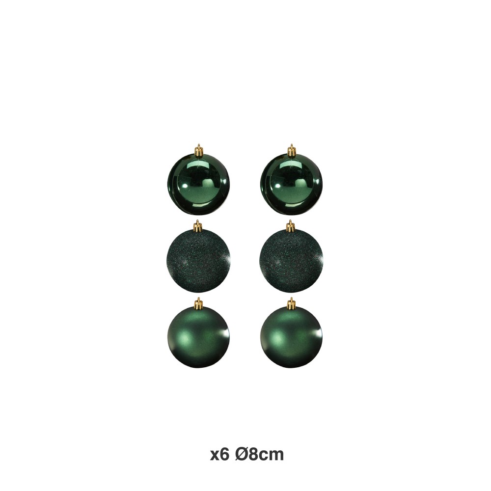Bola Natal Verde Ø8cm Pack 6