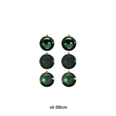 Bola Natal Verde �8cm Pack 6