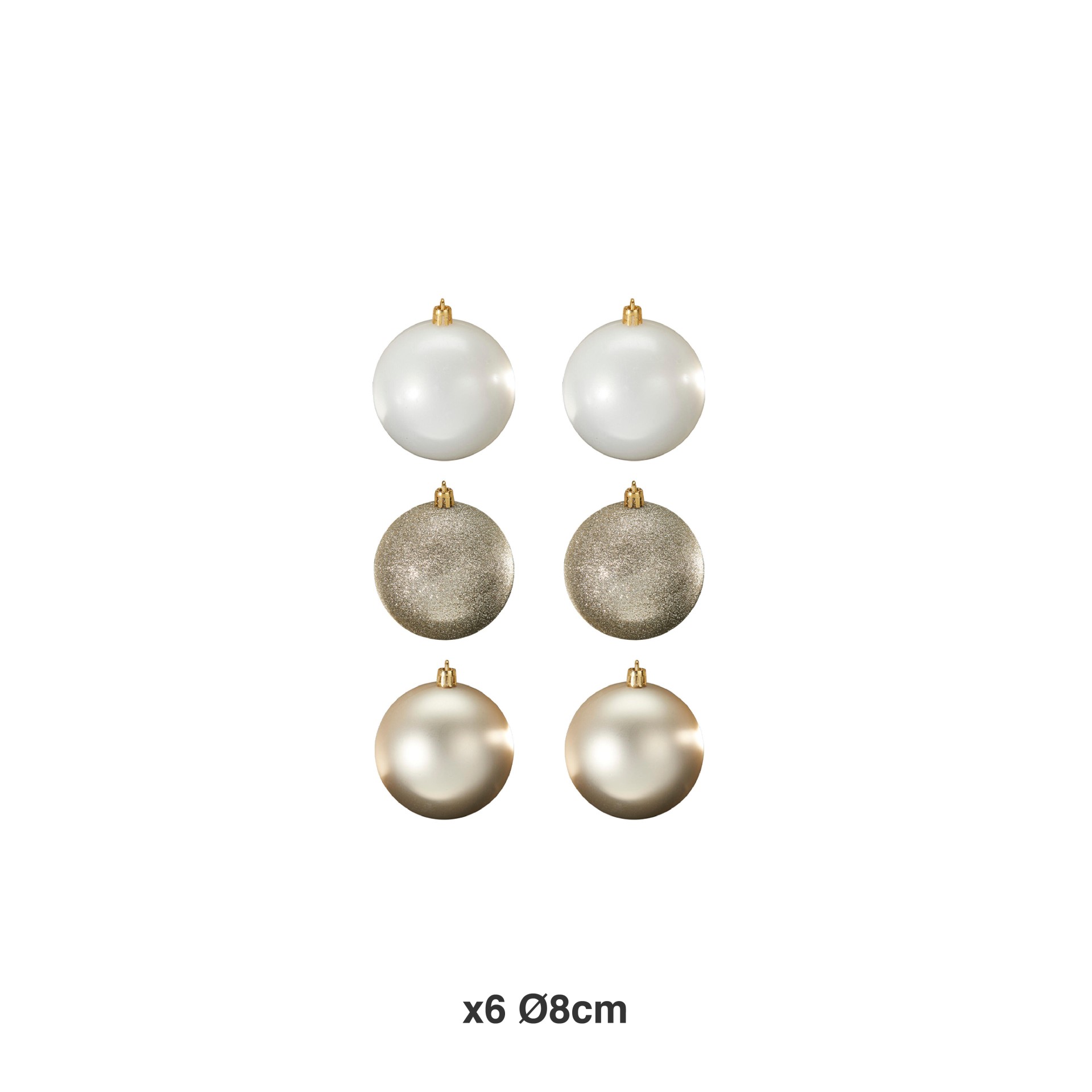 Bola Natal Bege Ø8cm Pack 6