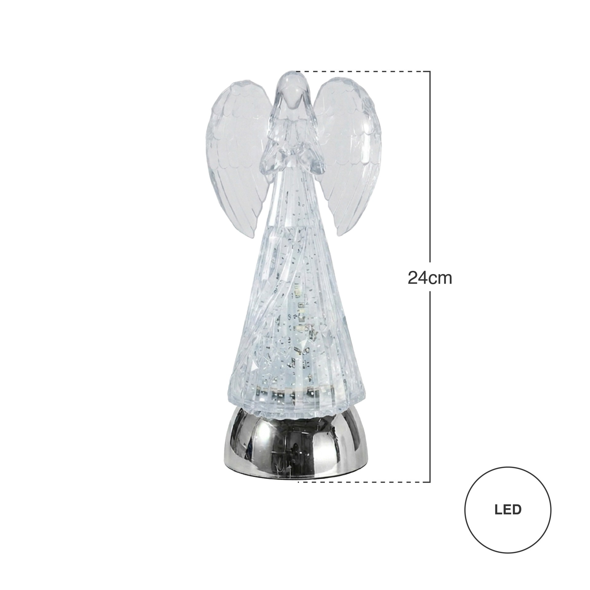 Anjo Led com Glitter 24cm