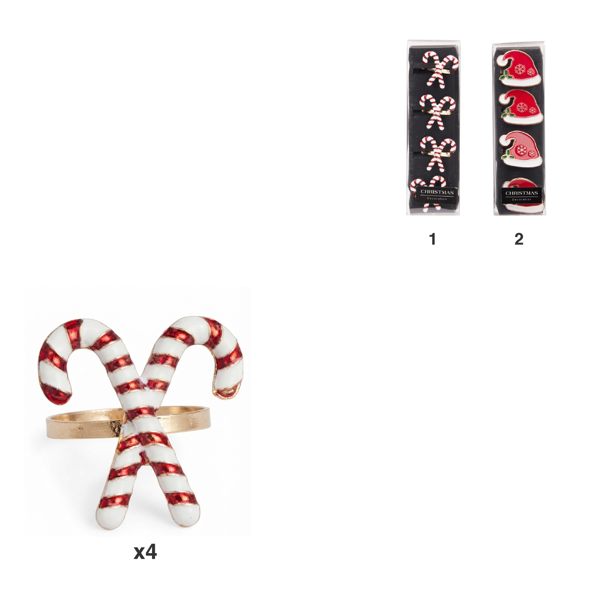 Argola Guardanapo Garro Natal Sortido Pack 4