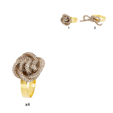 Argola Guardanapo La�o Dourado Sortido Pack 4