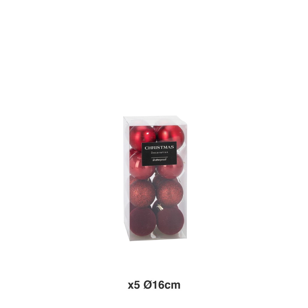 Bola Natal Vermelho Ø5cm Pack 16