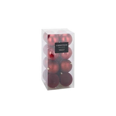 Bola Natal Vermelho Ø8cm Pack 16