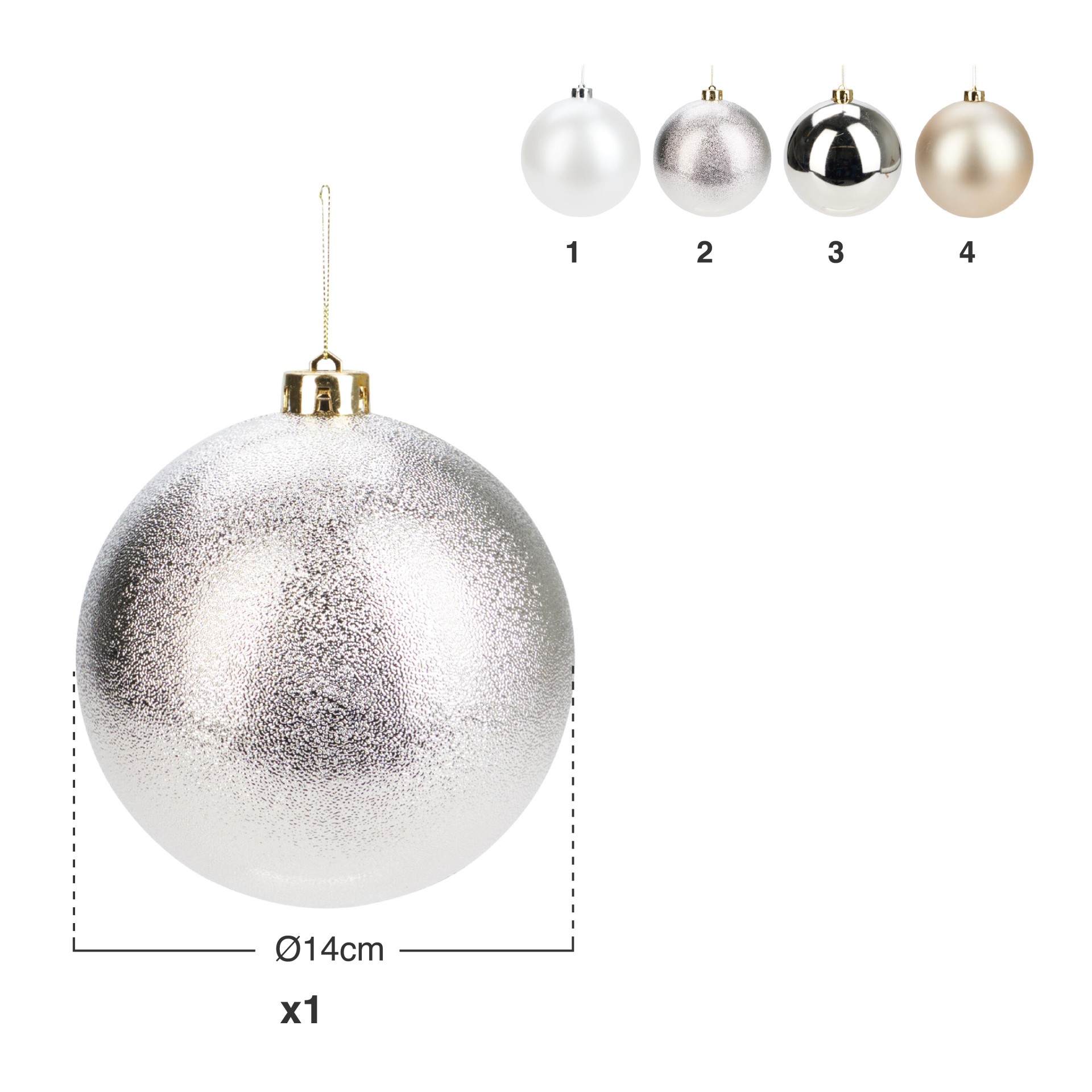 Bola Natal Dourado Sortido Ø14cm